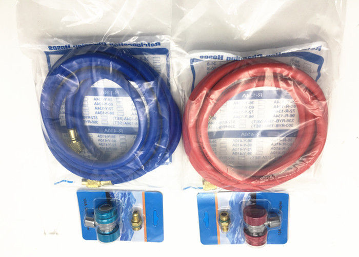 De rode en Blauwe slang van het Kleurenr134a koelmiddel met Messingsmontage en Lastenkoppelingen