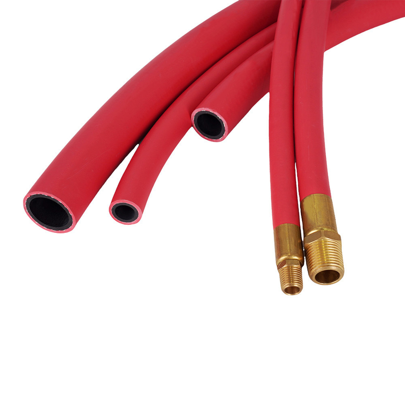 Rood EPDM 1/2' X 50FT met NPT mannelijke rubberen luchtslang voor gecomprimeerde lucht