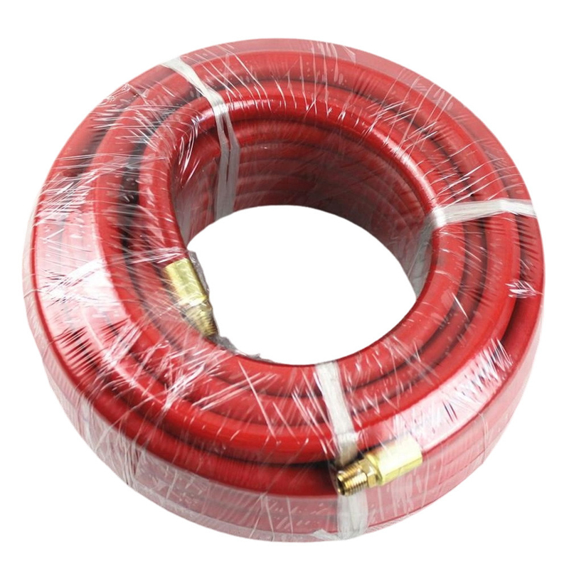 Rood EPDM 1/2' X 50FT met NPT mannelijke rubberen luchtslang voor gecomprimeerde lucht