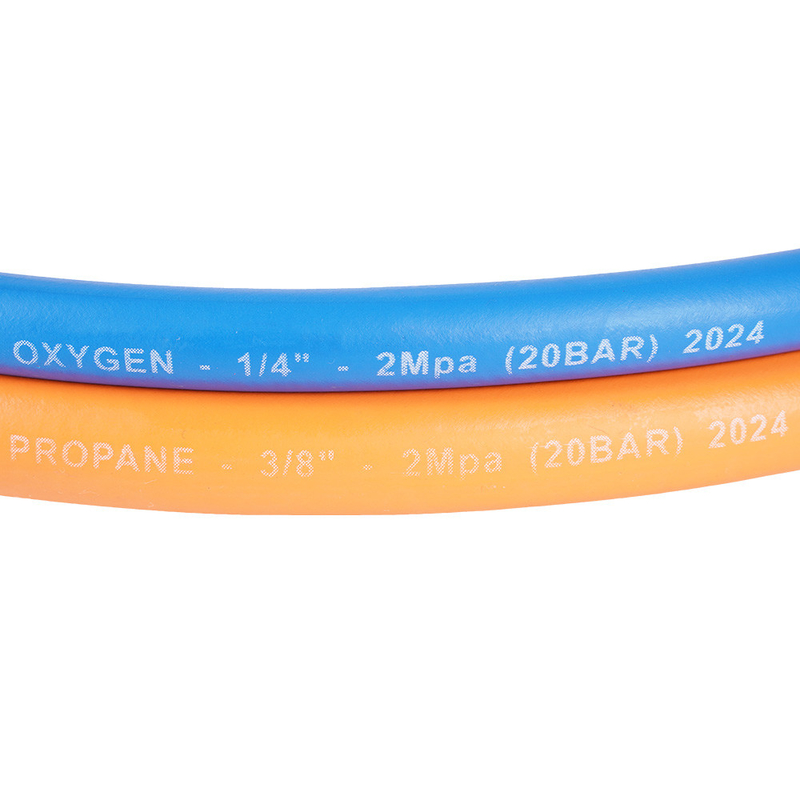 Grade T slijtagebestendige reducer Twin Welding Hose Oranje 3/8''Blauw 1/4' '
