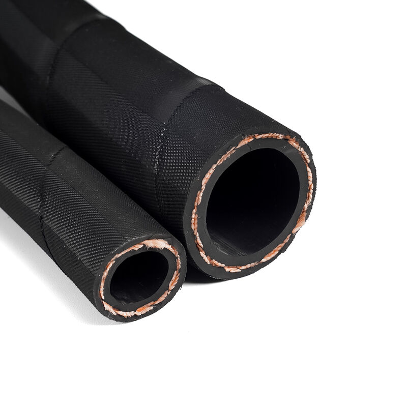 EN 854 2TE Textielversterkte hydraulische rubber slang met olie- en weersbestendige dekking en aanpasbare lengte