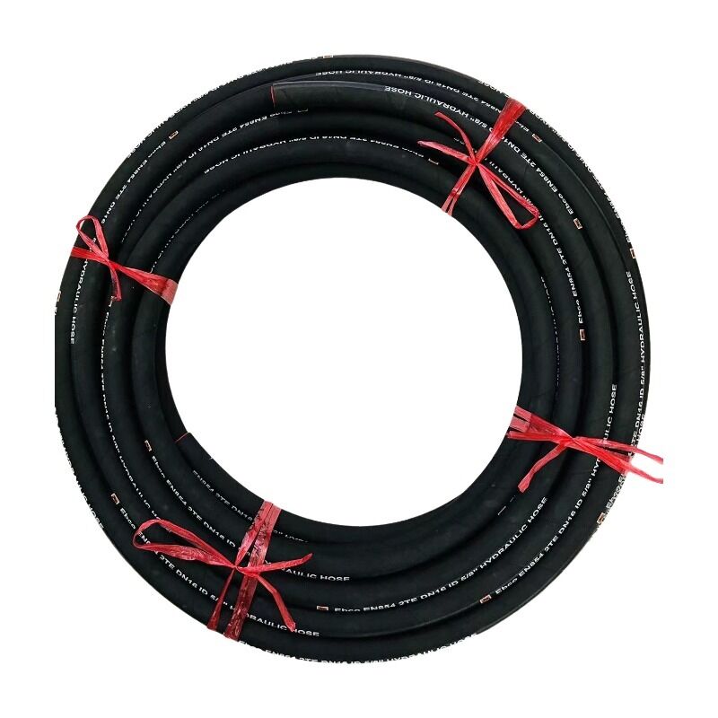 EN 854 2TE Textielversterkte hydraulische rubber slang met olie- en weersbestendige dekking en aanpasbare lengte