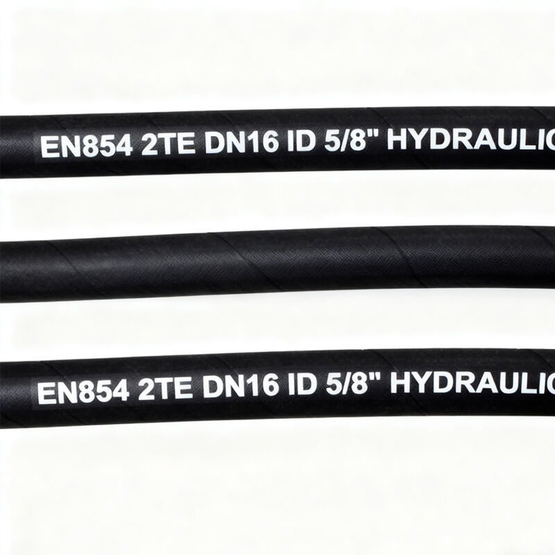 EN 854 2TE Textielversterkte hydraulische rubber slang met olie- en weersbestendige dekking en aanpasbare lengte