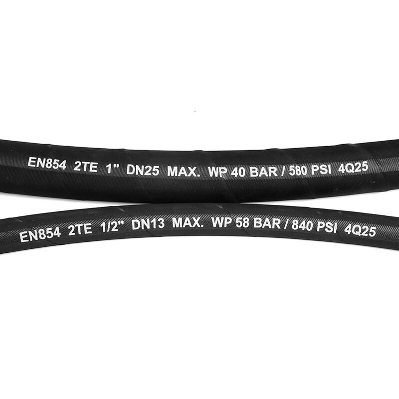 EN 854 2TE Textielversterkte hydraulische rubber slang met olie- en weersbestendige dekking en aanpasbare lengte
